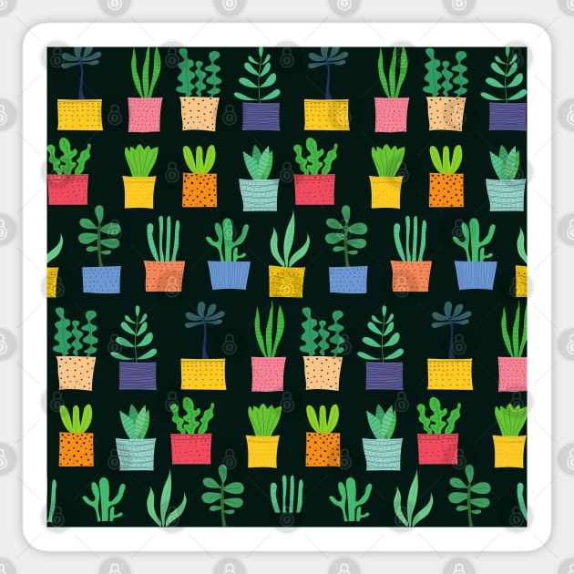 All I Need is This Plant And The Other Plant | Pot Flowers Pattern Sticker by Nonconformist